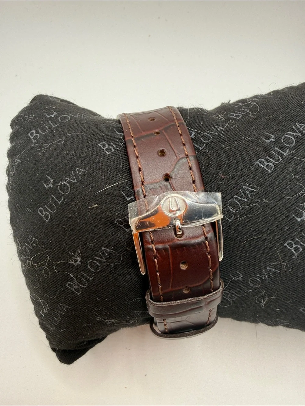 BULOVA Mens Classic Look Bechtel Recognition  Stainless Steel Genuine Leather